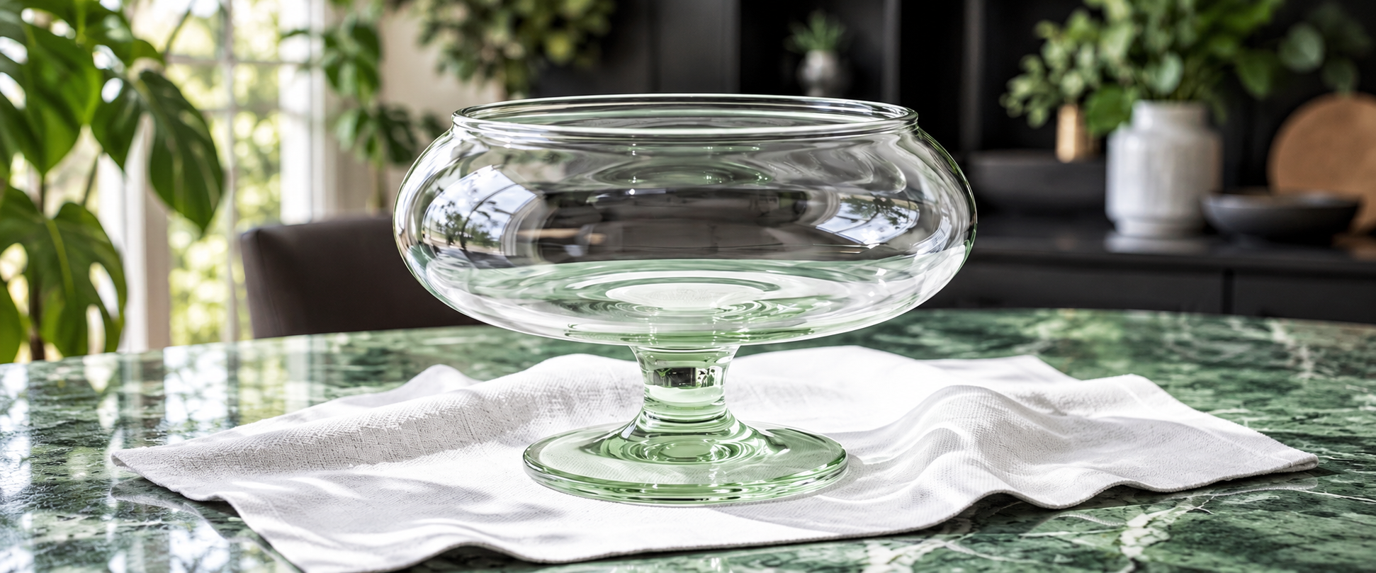 Sunlit Pale Green Glass Bowl